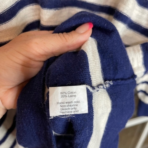 Madewell Light Nautical Navy White Striped Sweater Beachy Size‎ Large - Picture 4 of 4
